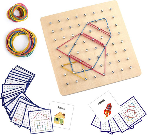 Thoth Montessori Geoboard De Madera Manipulador Matemático