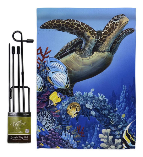 Breeze Decor Of The Sea Turtle - Juego De Banderas Para Jard