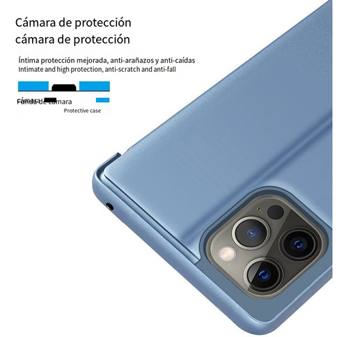Funda Para Samsung Galaxy A70/a70s/s25, Ultradelgada, Con Diseño De Espejo, Tipo Libro Abatible, Con Soporte