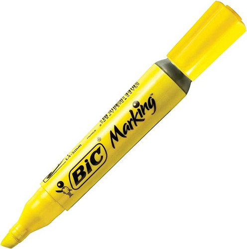 Marca Texto Amarelo Bic Marking Fluorescente - 12 Unidades