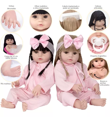 Bebe Reborn Realista Menina Fofinha 12 Itens Envio Imediato