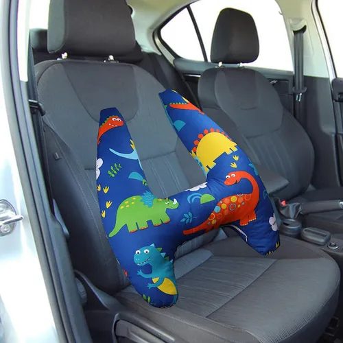 La Almohada De Viaje Para El Asiento Trasero Dinosaurio Azul