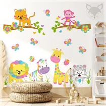 Comprar Vinilo Decorativo Infantil Selva Animales Leon Jirafa Ps28a