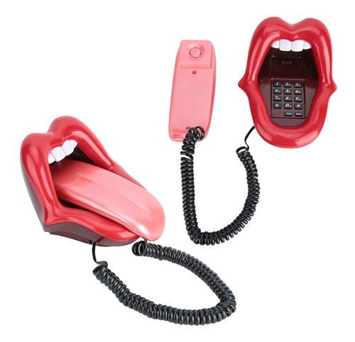 Teléfono Con Diseño De Lengua Grande Ar-5056 Color Rojo