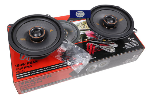 Bocinas 5.25puLG Kicker 51ksc504 150w Rms 2 Vias Linea Ks Color Negro