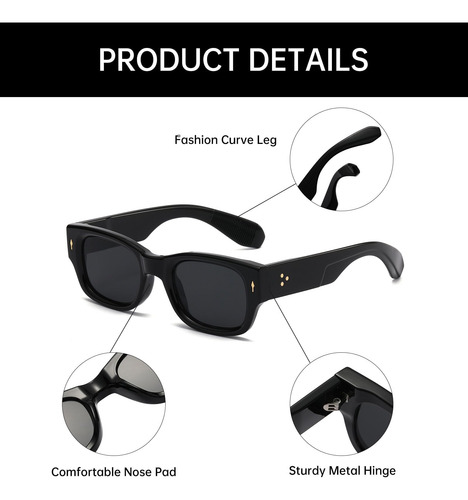 Yameize Gafas De Sol Rectangulares Gruesas Vintage - Gafas D