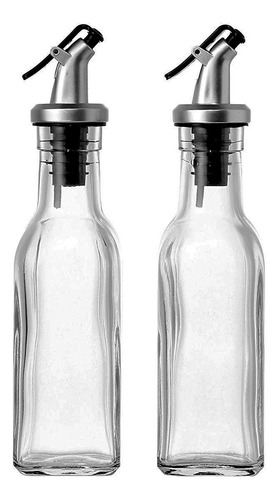 Set X 2 Aceitera Vinagrera Botella Dispensador Vidrio Cocina