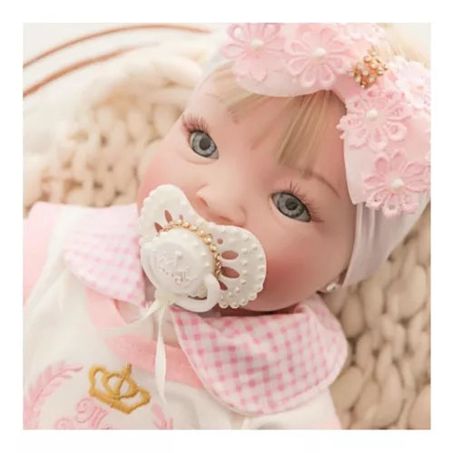 Bebe Reborn Boneca Realista Barata 53cm Pérolas Princesa