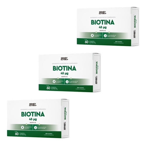 Biotina 30mg Sidney Oliveira  Original 3 Caixas Prazo