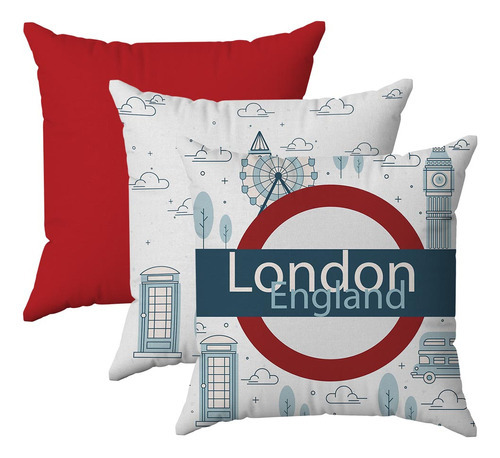 Kit 3 Capas Almofadas Decorativas Londres 45x45 Id Decor