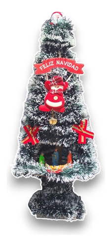 Árbol De Navidad Pesebre, Incluye Luces, Decoración Y Figura