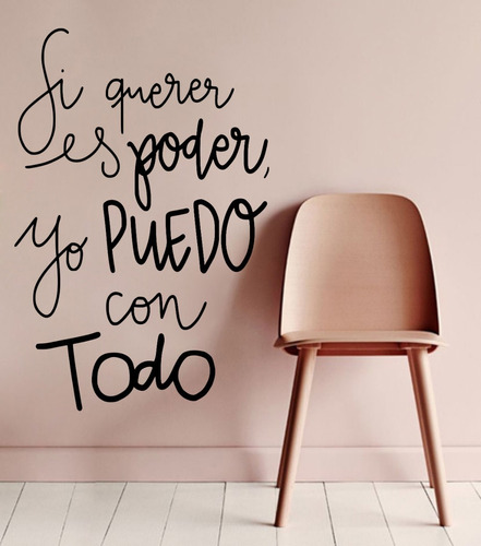 Vinil Decorativo Para Pared Frases Letras Si Querer Es Poder