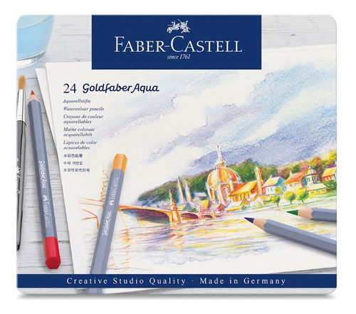 24 Lápices Acuarelables Goldfaber Colores Faber Castell