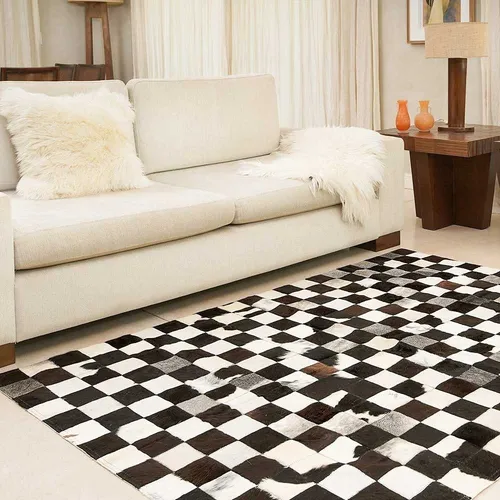 Alfombra Patchwork De Cuero Vacuno, Modelo Mix 1,50 X 2,10 M