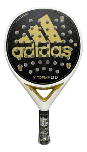 Paleta adidas X-treme Ltd Silver/gold 3.2 2021 Con Funda Color Blanco,negro Y Dorado