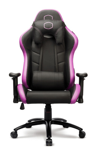 Silla de escritorio Cooler Master Caliber R2 gamer ergonómica  negra y púrpura con tapizado de cuero sintético