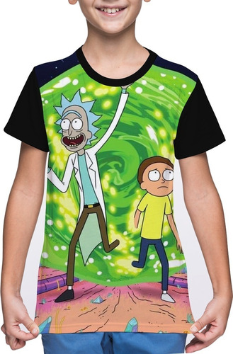 Camiseta/camisa Infantil Rick E Morty - Adolescente