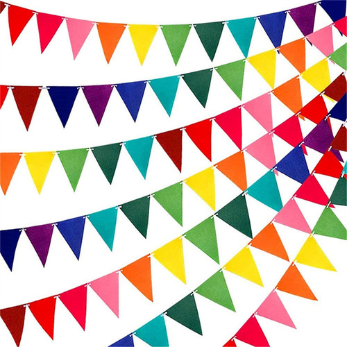 Banderín Multicolor De Fieltro Con Forma De Triquete Para Fi