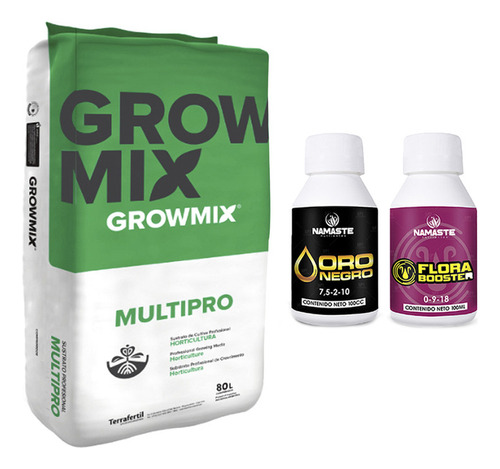 Sustrato Growmix Multipro 80lt Oro Negro Flora Booster 100ml