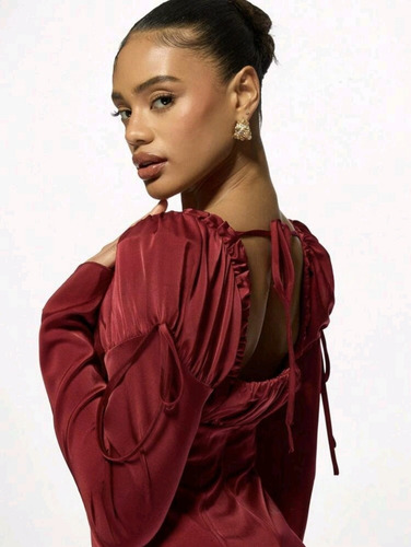 Vestido Importado De Saten Fiesta Tendencia