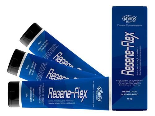 Kit 3 Massageadora Regene-flex Pomada 150 Gr Cada. Unilife