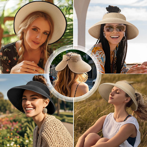 Sombreros Para Mujer, Sombrero De Playa De Paja De Moda Con
