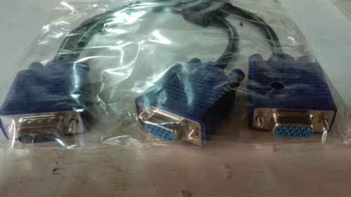 Imagen 2 de 6 de Cable Vga Wash P/conectar 2 Monitores (a Macho A 2 Hembra)