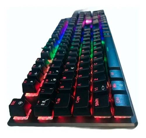 Teclado Mecanico Gamer Metalico Rgb Usb Retroiluminado Led