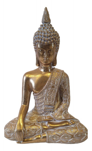  Figura Decorativa Buda Dorado Meditación 