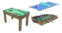 Comprar Mesa Multijuegos 3 En 1 Billar Futbolito Ping Pong Accesorio