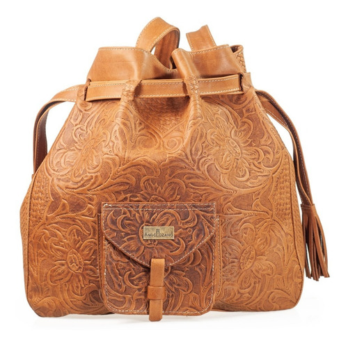 Imagen 1 de 6 de Bolso D Piel Con Grabado Tipo Cincelado Bolsa Dama Artesanal