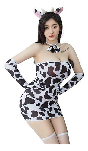 Vestido Anime Para Mujer Lenceria Vaca Bikini Travieso Juego