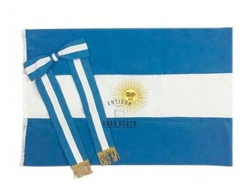 Bandera Argentina De Ceremonia Jardin * Con Moño * Oficial