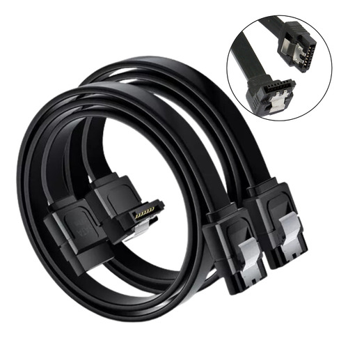 Cabo Sata 3.0 6gb/s Serial Ata Com Trava Kit 2 Unidades