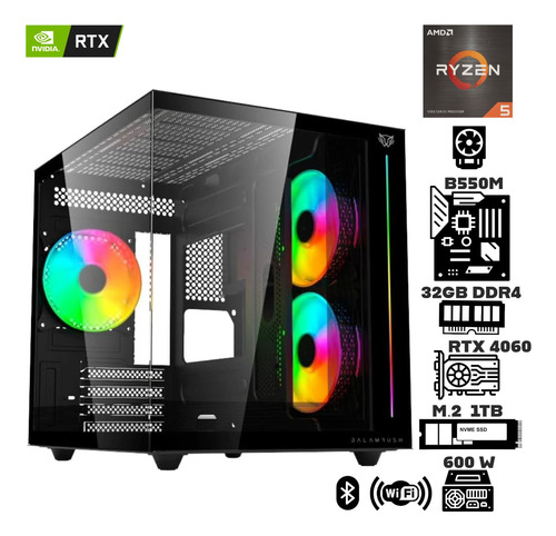 Computadora Ryzen 5 5600x Ram 32gb M.2 1tb Rtx 4060 8gb Wifi