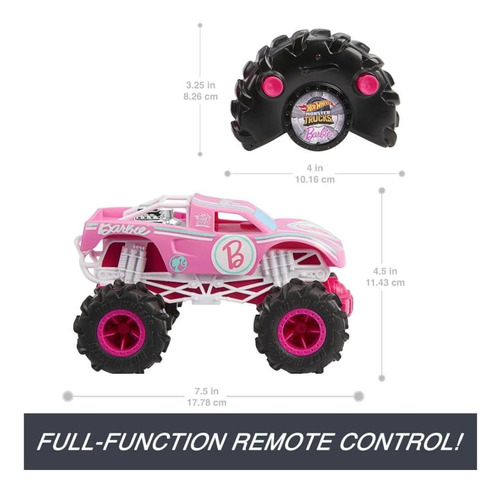 Barbie Carro Monster Truck Hot Wheels Control Remoto