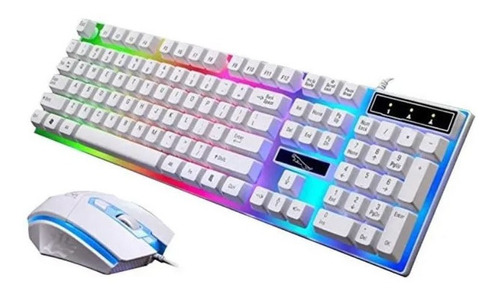 Kit Gamer Rgb Teclado Mouse Usb Luz Led Rainbow 3200dpi