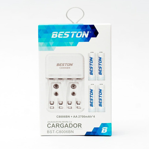 Imagen 3 de 3 de Baterias Beston 2700 Mah Aa Recargable X 4 Pack + Carg