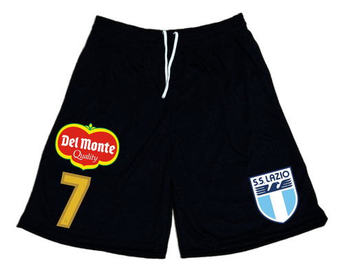 Short De Poliester Ss Lazio De Italia C/numero Ideal Equipos