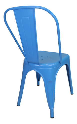 Kit 5 Cadeiras Tolix Industrial P/ Bar, Área Externa Estrutura Da Cadeira Azul