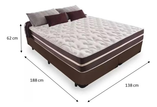 Cama Box Casal Bipartido Marrom Com Colchão Little Angel
