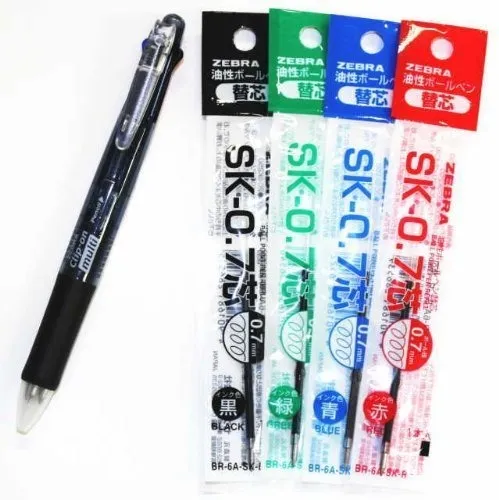4 Cartuchos Para Zebra Clip-on 0.7mm + Lapiz Mecanico 0.5mm