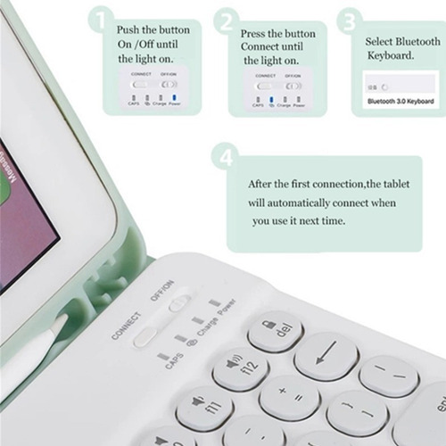 A Funda Con Teclado Bluetooth For iPad Mini 4/5 7,9 Pulgadas