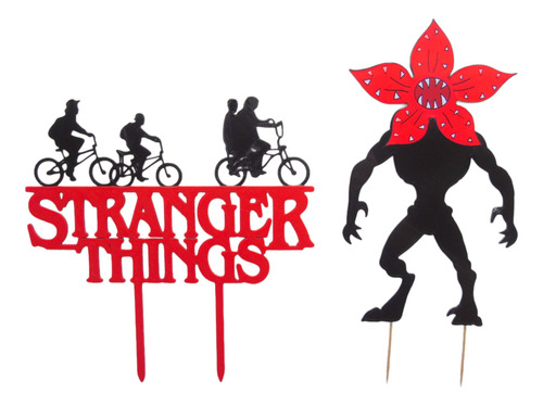 Stranger Things Topper Adorno Para Torta + Demogorgon Monstr