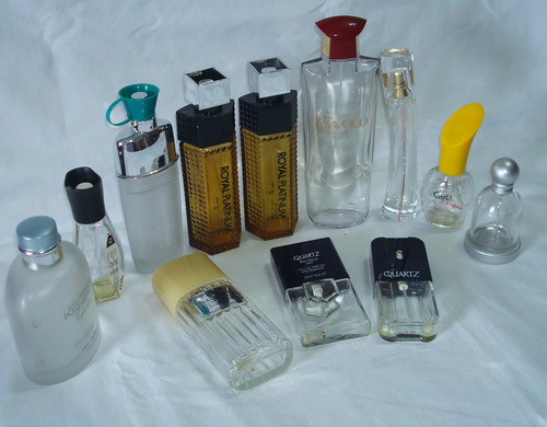 Lote De 12 Frascos Vacíos De Perfumes Importados Con Tapa (Usado)