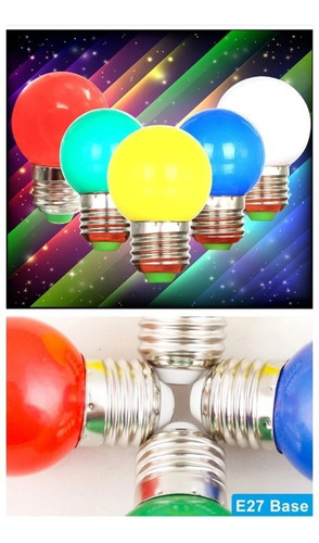 Bombillo Led 1w Pinpon Colores E27 110v Decorativo Eventos