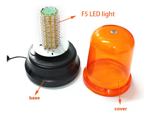 Lámpara De Baliza Ámbar 80led Luz Estroboscópica Giratoria D