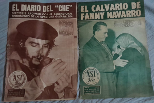 Dos Revistas Así Diario Del Che En Bolivia 25/7 Y 27/7  1968