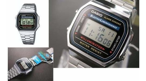 Relogio Casio Unisex A168 Retrô Vintage Prata Original