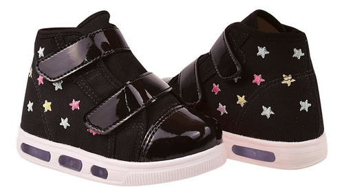 Imagem 2 de 4 de Tênis Infantil Menina Cano Alto Star Color Led Pisou Piscou
